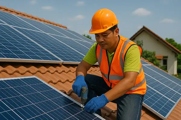 solar panel installation, solar power system, rooftop solar panel, on grid solar panel, off grid solar panel