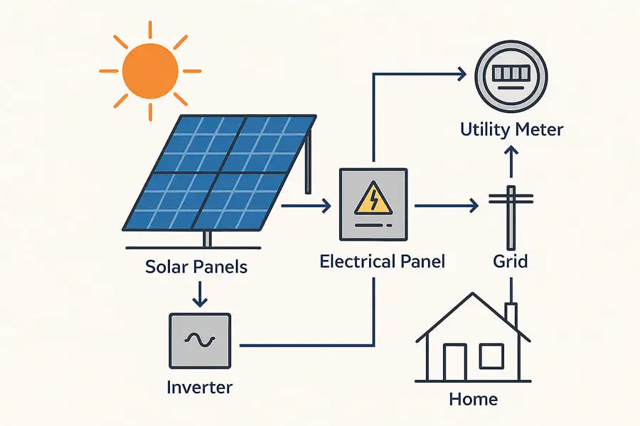 solar panel installation, solar power system, rooftop solar panel, on grid solar panel, off grid solar panel